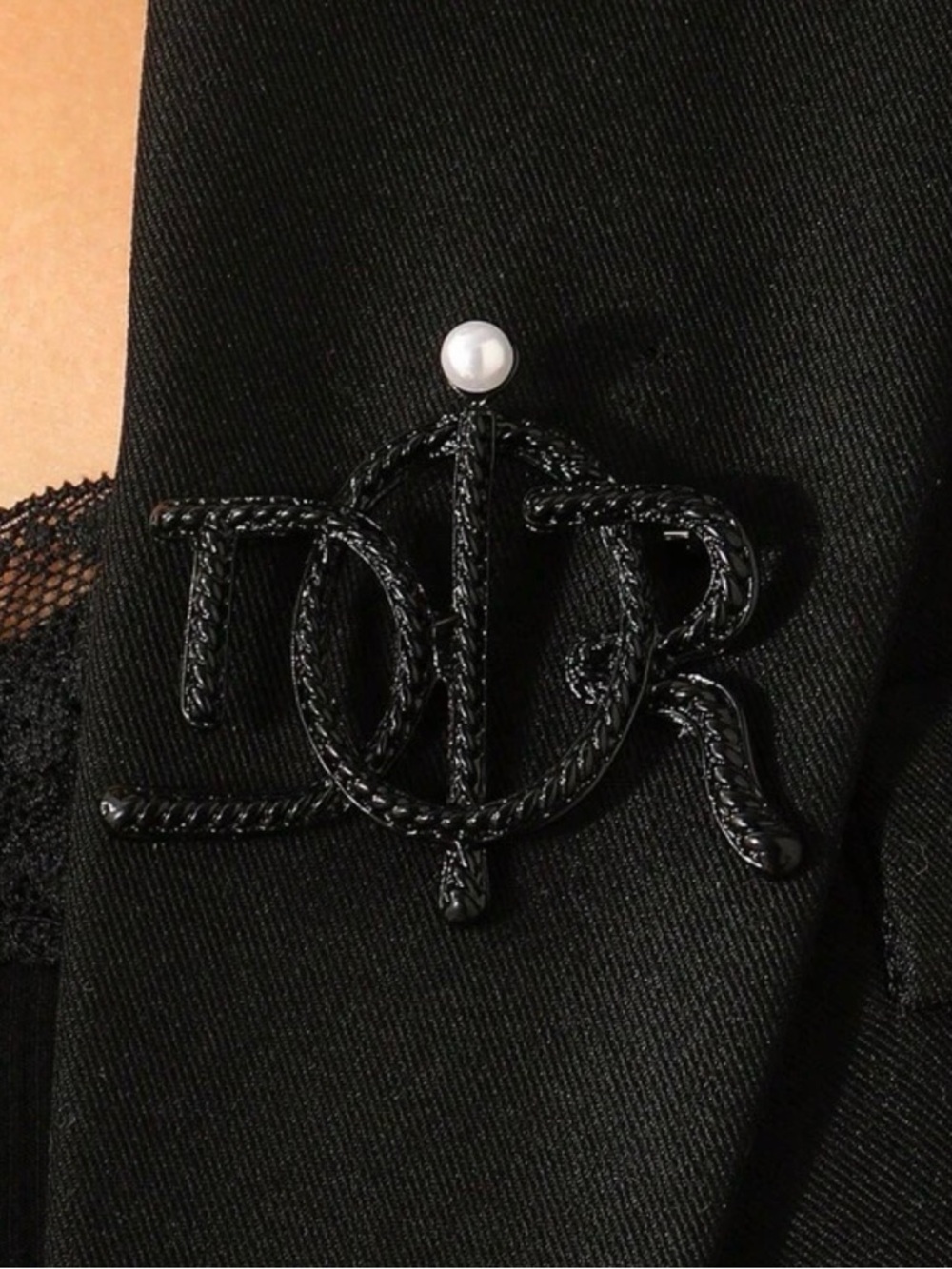 Black Pearl DIOR brooch designer jewelry lapel pin luxury monogram bag metal NEW